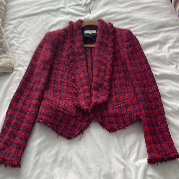 IRO Quiwill Blazer, Size 36, Red/Blue.  Fabulous.  Originally Shopbop. - Picture 3 of 11